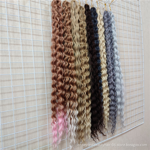 24inch 30inch 36inch synthetic yaki ombre braiding hair Curly Long Egyotian Water Wave Crochet Wavy Braiding Hair